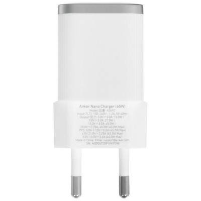 Сетевое зарядное устройство Anker Nano Charger 45W (A2692L21) White