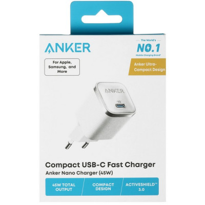 Сетевое зарядное устройство Anker Nano Charger 45W (A2692L21) White