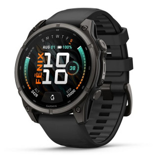 Garmin Fenix 9 47 мм Carbon Gray DLC Titanium with Black Silicone Band (010-04762-10/010-04762-11)