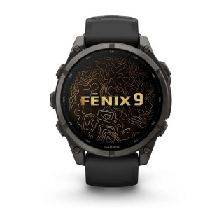 Garmin Fenix 9 47 мм Carbon Gray DLC Titanium with Black Silicone Band (010-04762-10/010-04762-11)