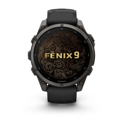 Garmin Fenix 9 47 мм Carbon Gray DLC Titanium with Black Silicone Band (010-04762-10)