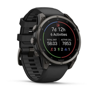Garmin Fenix 9 47 мм Carbon Gray DLC Titanium with Black Silicone Band (010-04762-10/010-04762-11)