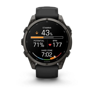 Garmin Fenix 9 47 мм Carbon Gray DLC Titanium with Black Silicone Band (010-04762-10/010-04762-11)