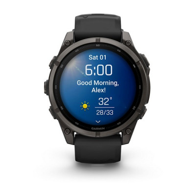 Garmin Fenix 9 47 мм Carbon Gray DLC Titanium with Black Silicone Band (010-04762-10)