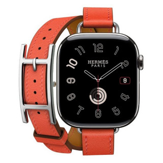 Apple Watch Series 11 Hermes 42 mm Hapi Attelage Double Tour Orange Field