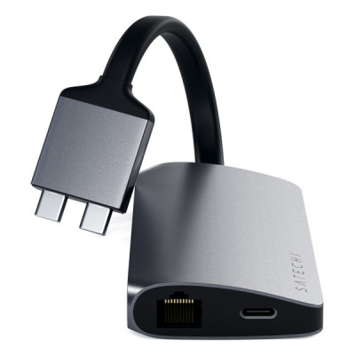 USB-хаб Satechi Type-C Dual Multimedia Adapter для MacBook (ST-TCDMMAM) Space Gray