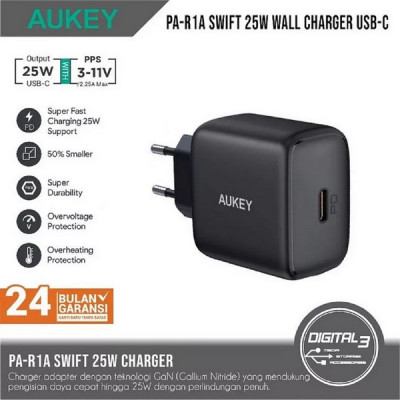 Сетевое зарядное устройство Aukey Swift PD3.0 25 Вт USB-C (PA-R1A) Black