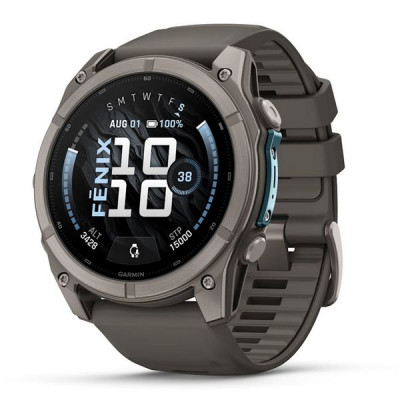 Garmin Fenix 9 51 мм Titanium with Pebble Gray Silicone Band (010-04763-00)