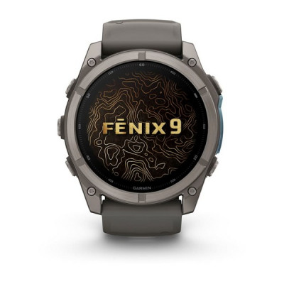 Garmin Fenix 9 51 мм Titanium with Pebble Gray Silicone Band (010-04763-00)