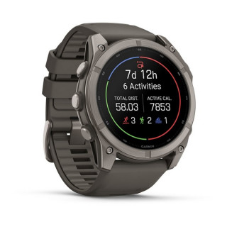 Garmin Fenix 9 51 мм Titanium with Pebble Gray Silicone Band (010-04763-00/010-04763-01)