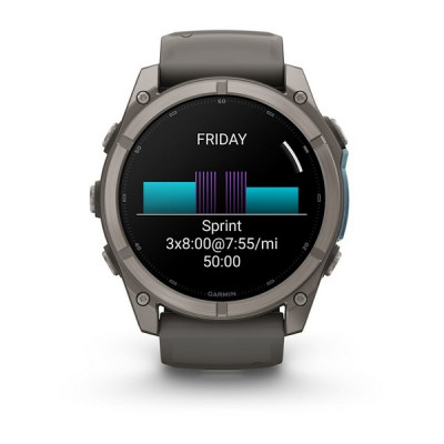Garmin Fenix 9 51 мм Titanium with Pebble Gray Silicone Band (010-04763-00)