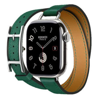 Apple Watch Series 11 Hermes 42 mm Hapi Attelage Double Tour Vert Moyen
