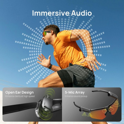 Спортивные очки BleeqUp Ranger AI Sports Camera Glasses Black (Non-Zeiss Orange Lens)