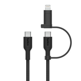 Кабель Belkin BoostCharge Pro USB-C - USB-C/Lightning 1.5м 60W (CAC003hq1.5MBK) Black
