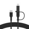 Кабель Belkin BoostCharge Pro USB-C - USB-C/Lightning 1.5м 60W (CAC003hq1.5MBK) Black