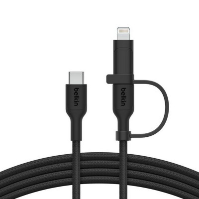 Кабель Belkin BoostCharge Pro USB-C - USB-C/Lightning 1.5м 60W (CAC003hq1.5MBK) Black