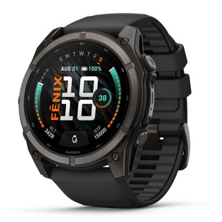 Garmin Fenix 9 51 мм Carbon Gray DLC Titanium with Black Silicone Band (010-04763-10/010-04763-11)