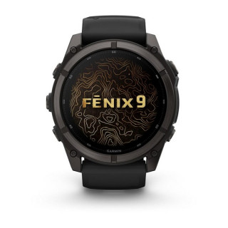 Garmin Fenix 9 51 мм Carbon Gray DLC Titanium with Black Silicone Band (010-04763-10/010-04763-11)