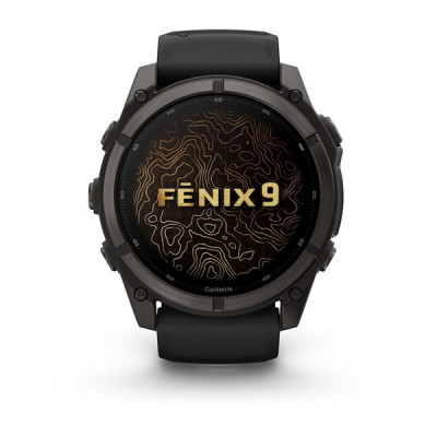 Garmin Fenix 9 51 мм Carbon Gray DLC Titanium with Black Silicone Band (010-04763-10)