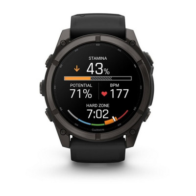 Garmin Fenix 9 51 мм Carbon Gray DLC Titanium with Black Silicone Band (010-04763-10)
