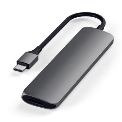 Адаптер Satechi Slim Aluminum Type-C Multi-Port Adapter 4K (ST-CMAM) Space Gray