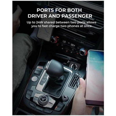 Автомобильное зарядное устройство Aukey CC-A3 Dual-Port (USB-C/USB-A) Car Charger 30W