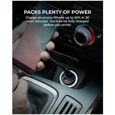 Автомобильное зарядное устройство Aukey CC-A3 Dual-Port (USB-C/USB-A) Car Charger 30W