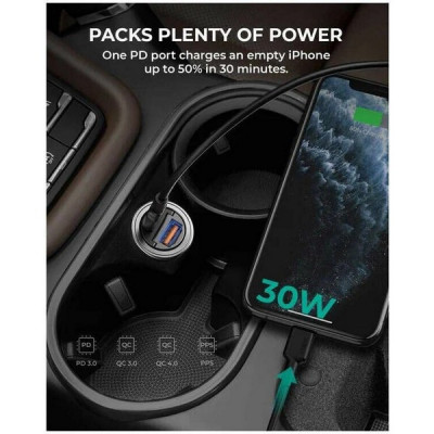 Автомобильное зарядное устройство Aukey CC-A3 Dual-Port (USB-C/USB-A) Car Charger 30W