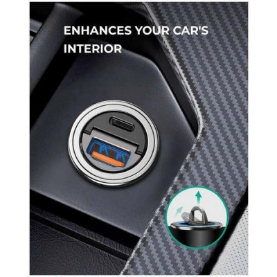 Автомобильное зарядное устройство Aukey CC-A3 Dual-Port (USB-C/USB-A) Car Charger 30W