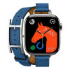 Apple Watch Series 11 Hermes 42 mm Hapi Attelage Double Tour Bleu de France