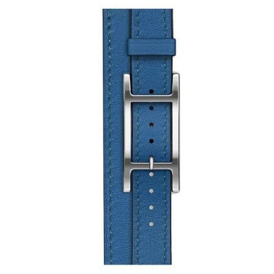 Apple Watch Series 11 Hermes 42 mm Hapi Attelage Double Tour Bleu de France