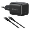 Сетевое зарядное устройство Ugreen X513 30W USB-C GaN Fast Charger с кабелем USB-C-USB-C 1м (65012) черный