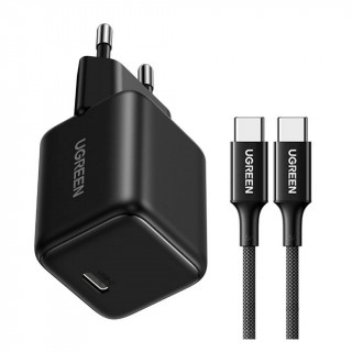 Сетевое зарядное устройство Ugreen X513 30W USB-C GaN Fast Charger с кабелем USB-C-USB-C 1м (65012) черный