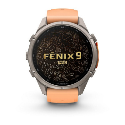 Garmin Fenix 9 Pro 43 мм Titanium with Shell Pink/Autumn Orange Silicone Band (010-04335-05)