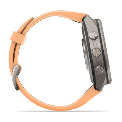 Garmin Fenix 9 Pro 43 мм Titanium with Shell Pink/Autumn Orange Silicone Band (010-04335-05)