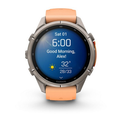 Garmin Fenix 9 Pro 43 мм Titanium with Shell Pink/Autumn Orange Silicone Band (010-04335-05)