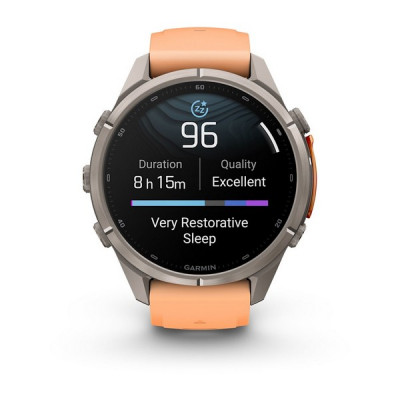 Garmin Fenix 9 Pro 43 мм Titanium with Shell Pink/Autumn Orange Silicone Band (010-04335-05)