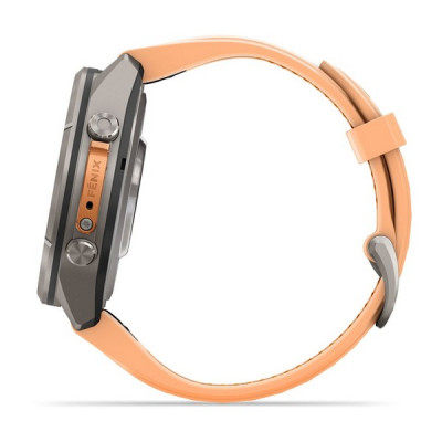 Garmin Fenix 9 Pro 43 мм Titanium with Shell Pink/Autumn Orange Silicone Band (010-04335-05)