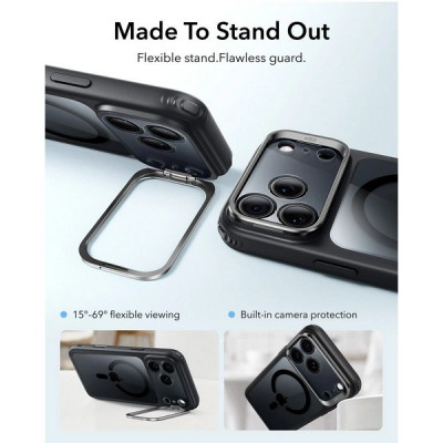 Чехол ESR Classic Hybrid Kickstand Magnetic для iPhone 18 Pro / 17 Pro (Clear Black)