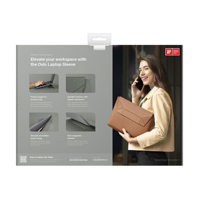 Чехол Uniq Oslo V.2 PU leather Magnetic Laptop sleeve/foldable stand Jet для ноутбуков 14" Lichen Green (OSLO(14)-LICHENGREEN)