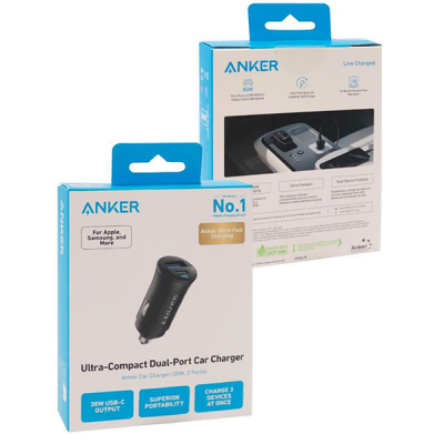 Автомобильное зарядное устройство Anker 30 Вт 2 порта (A2741H11) Black