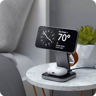 Беспроводное зарядное устройство Satechi 3-in-1 Foldable Qi2 Wireless Charging Stand (ST-Q31FM-EA) Space Gray