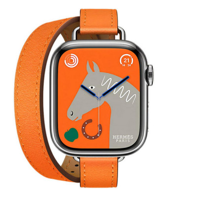 Apple Watch Series 11 Hermes 42 mm Attelage Double Tour Orange