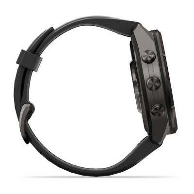 Garmin Fenix 9 Pro 43 мм Carbon Gray DLC Titanium with Black/Pebble Gray Silicone Band (010-04335-15)