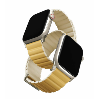 Ремешок Uniq Revix Premium Edition для Apple Watch 41/40/38 мм желтый/бежевый (Yellow/Ivory) (41MM-REVPCYELIVY)