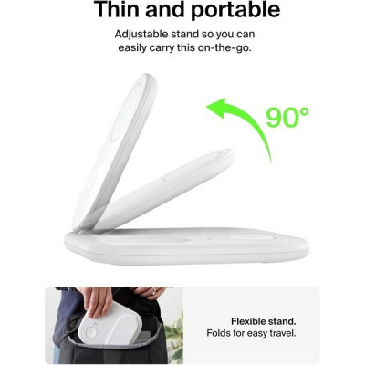 Беспроводная зарядная станция Belkin BoostCharge Pro 3-в-1 Magnetic Wireless Charger 15W (WIZ029myWH) белый