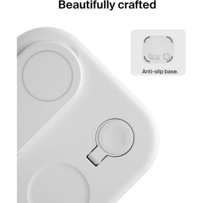 Беспроводная зарядная станция Belkin BoostCharge Pro 3-в-1 Magnetic Wireless Charger 15W (WIZ029myWH) белый