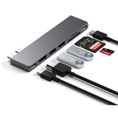 Адаптер Satechi USB-C Pro Hub Slim Adapter (ST-HUCPHSM) Space Gray