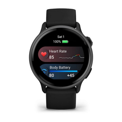 Умные часы Garmin Vivoactive 6 – Сланцевый, Черный ремешок