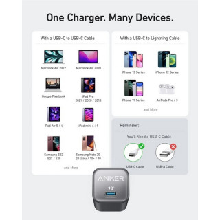 Сетевое зарядное устройство Anker 511 Nano III 30W USB-C (A2147G21) White